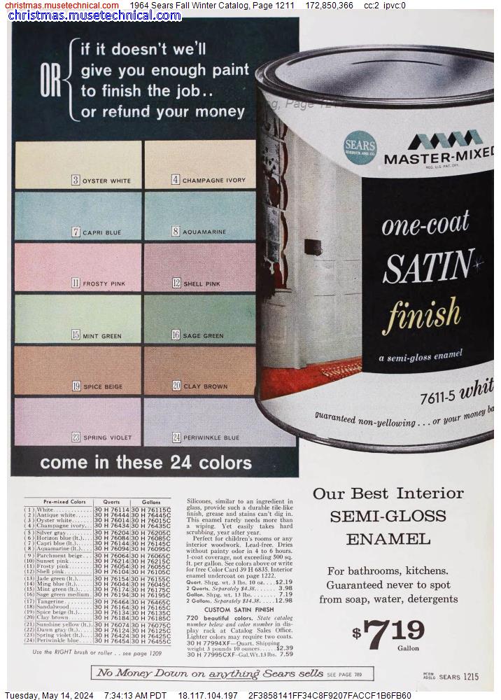 1964 Sears Fall Winter Catalog, Page 1211