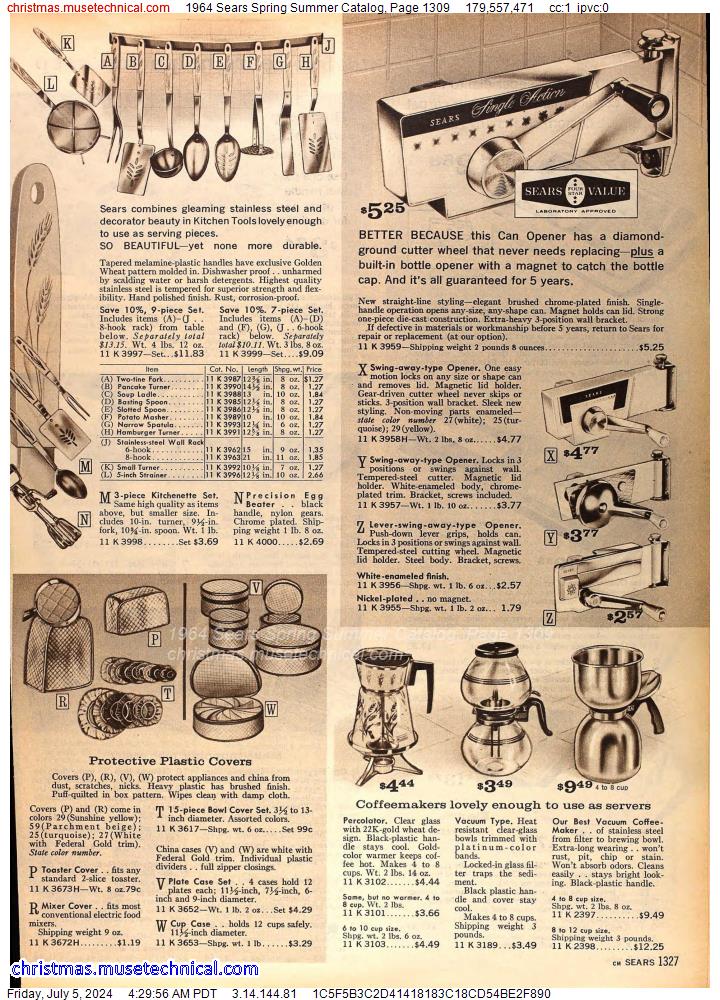 1964 Sears Spring Summer Catalog, Page 1309