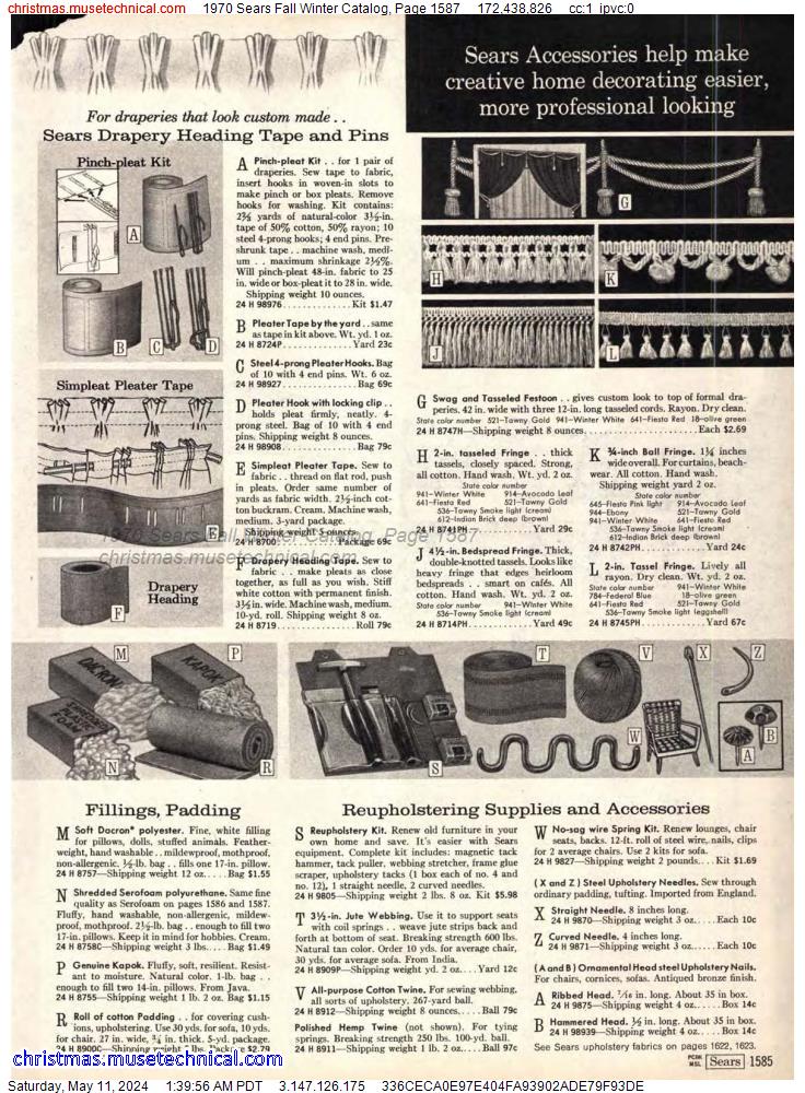 1970 Sears Fall Winter Catalog, Page 1587