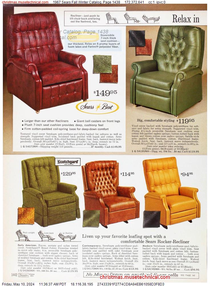 1967 Sears Fall Winter Catalog, Page 1438