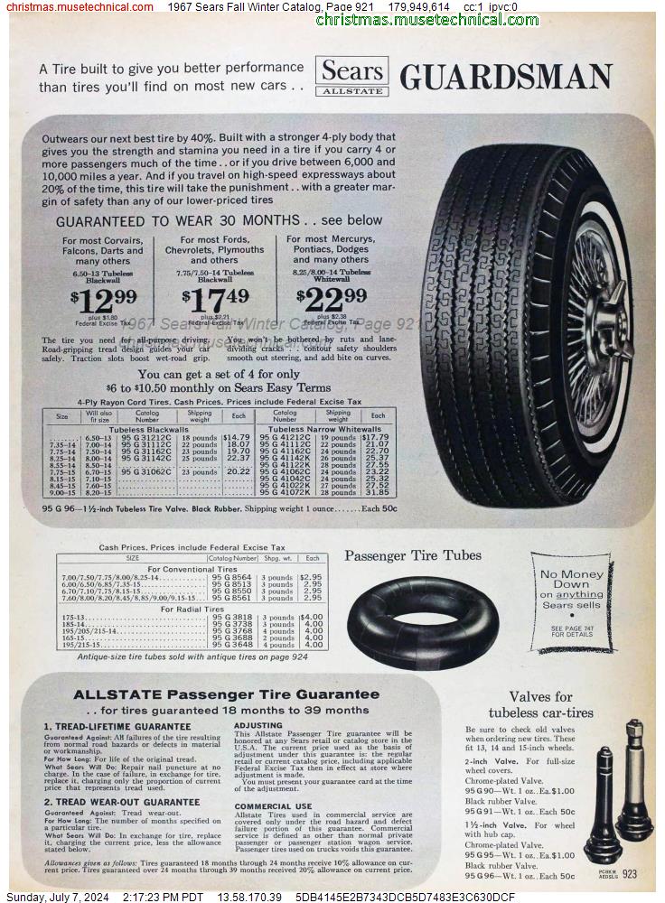 1967 Sears Fall Winter Catalog, Page 921