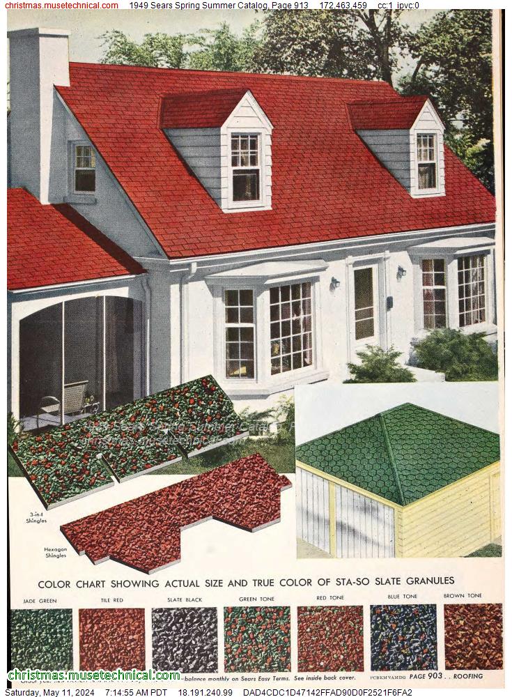 1949 Sears Spring Summer Catalog, Page 913