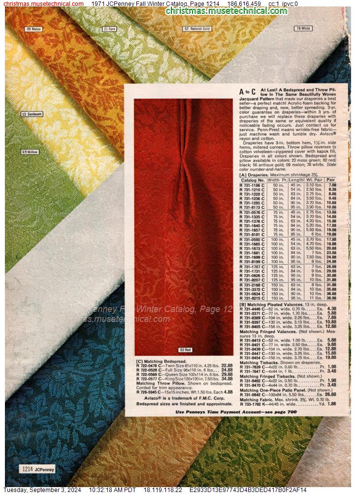 1971 JCPenney Fall Winter Catalog, Page 1214