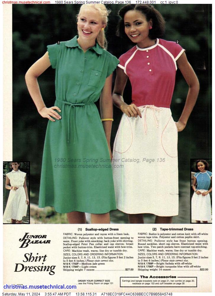 1980 Sears Spring Summer Catalog, Page 136