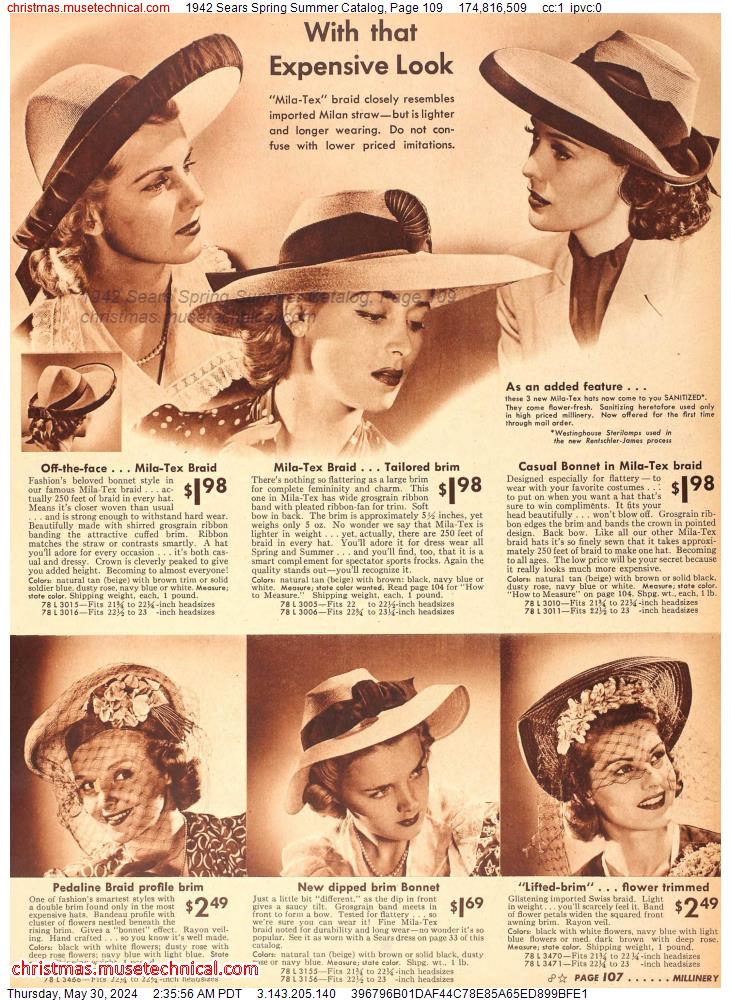 1942 Sears Spring Summer Catalog, Page 109