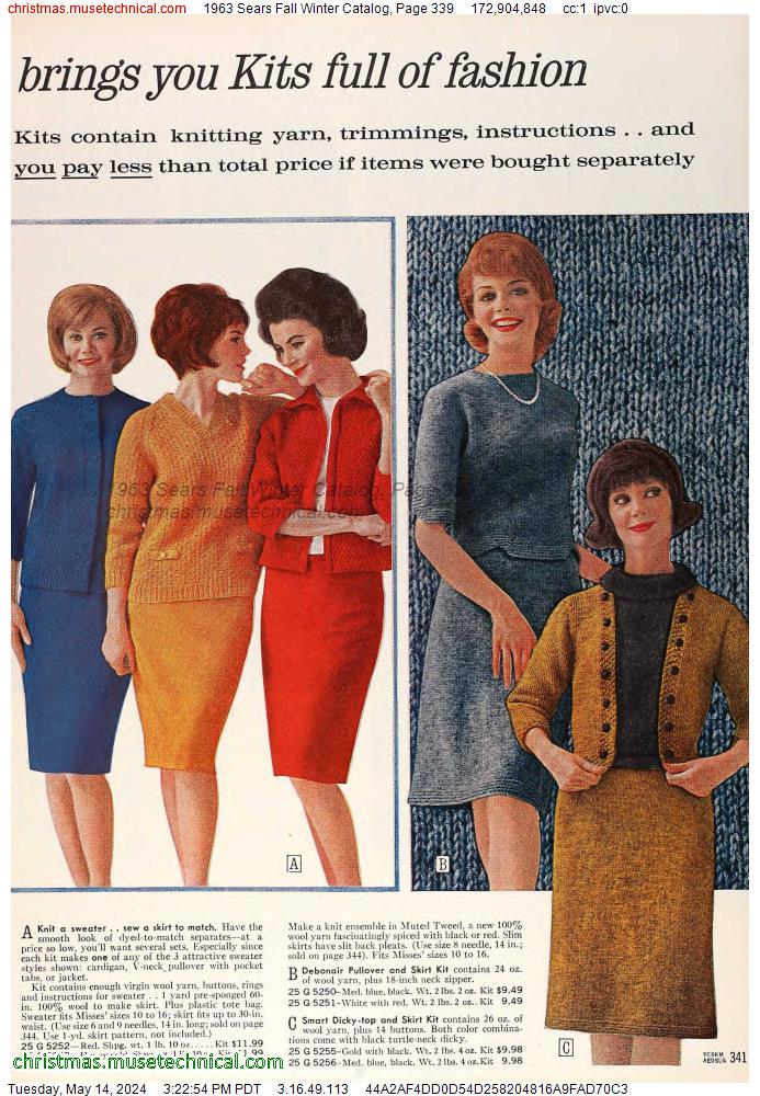 1963 Sears Fall Winter Catalog, Page 339