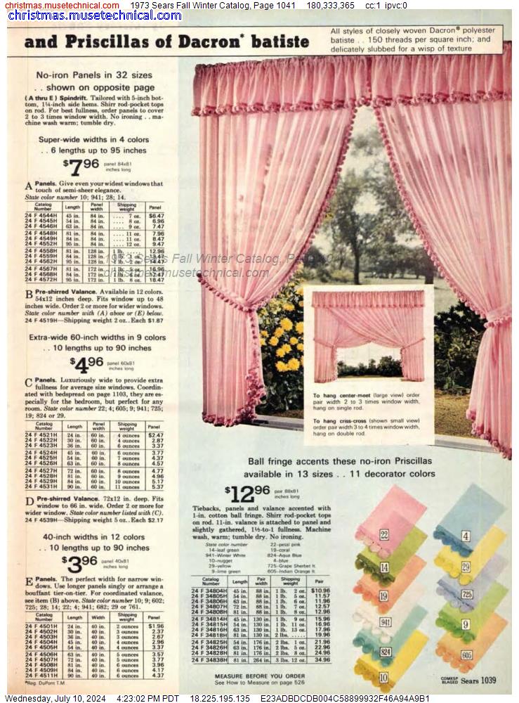 1973 Sears Fall Winter Catalog, Page 1041