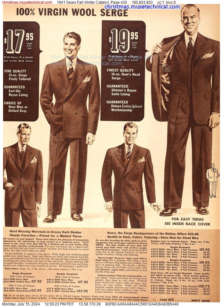 1941 Sears Fall Winter Catalog, Page 430