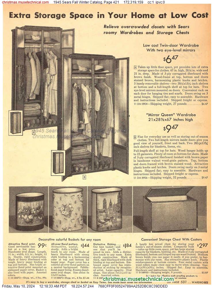 1945 Sears Fall Winter Catalog, Page 421