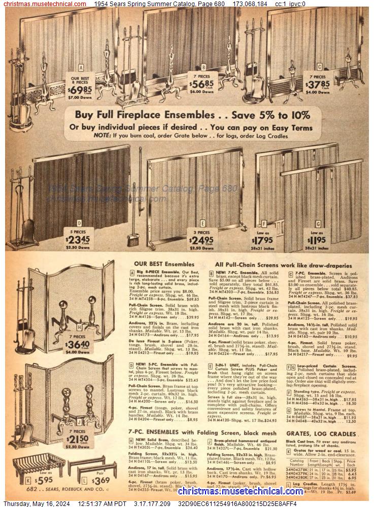 1954 Sears Spring Summer Catalog, Page 680