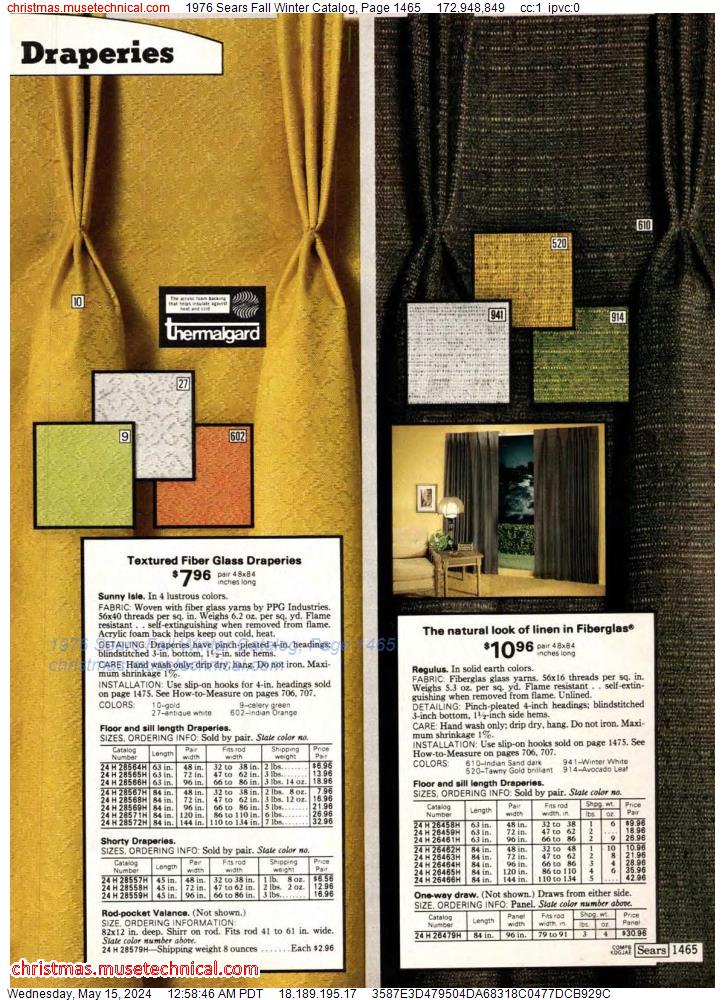1976 Sears Fall Winter Catalog, Page 1465