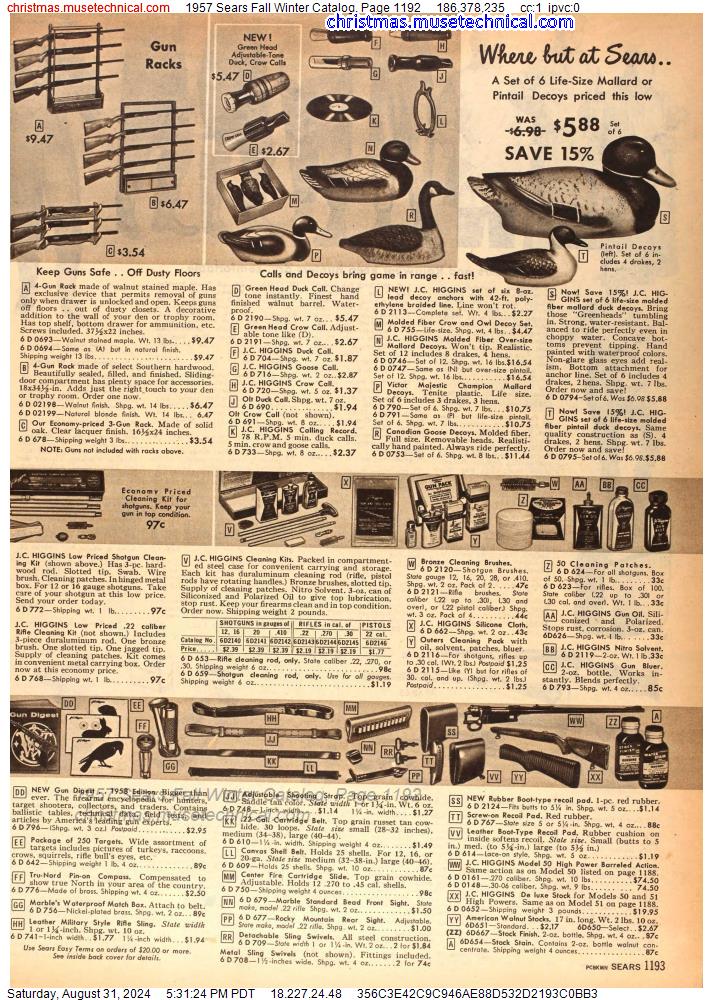 1957 Sears Fall Winter Catalog, Page 1192