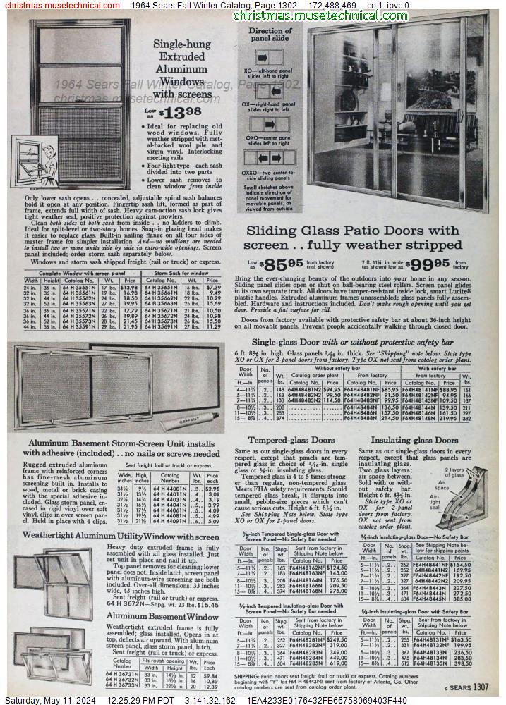 1964 Sears Fall Winter Catalog, Page 1302