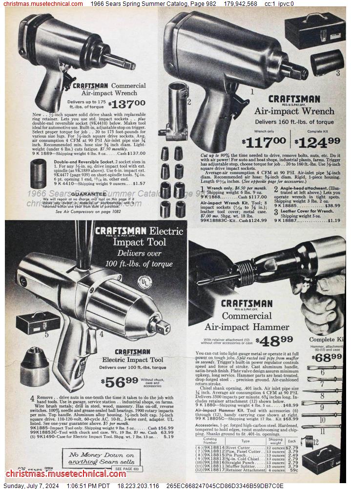 1966 Sears Spring Summer Catalog, Page 982
