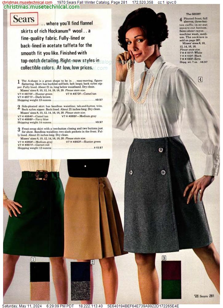 1970 Sears Fall Winter Catalog, Page 281