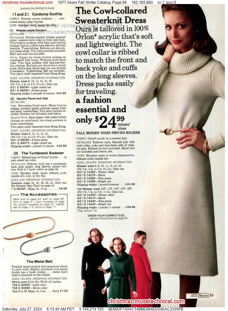 1977 Sears Fall Winter Catalog, Page 89