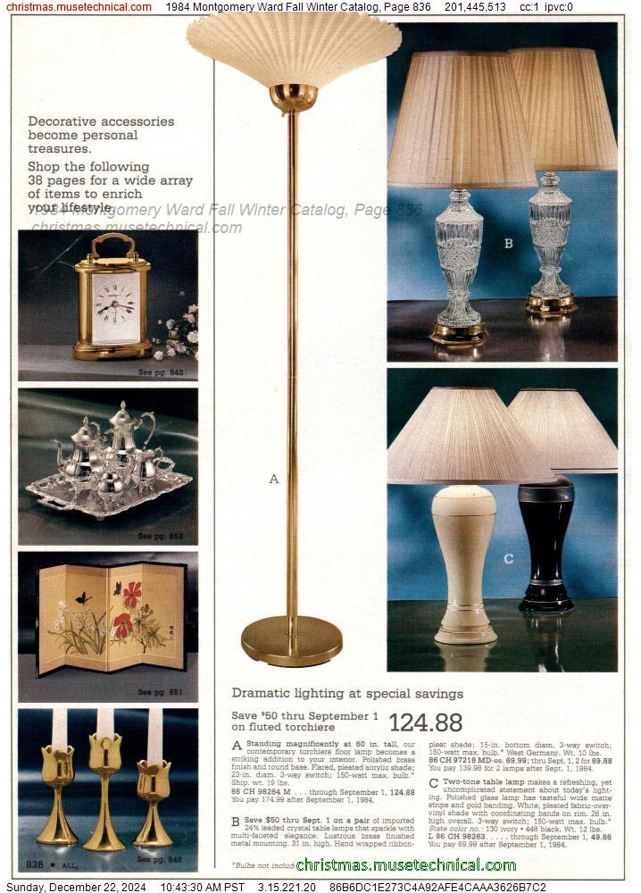 1984 Montgomery Ward Fall Winter Catalog, Page 836