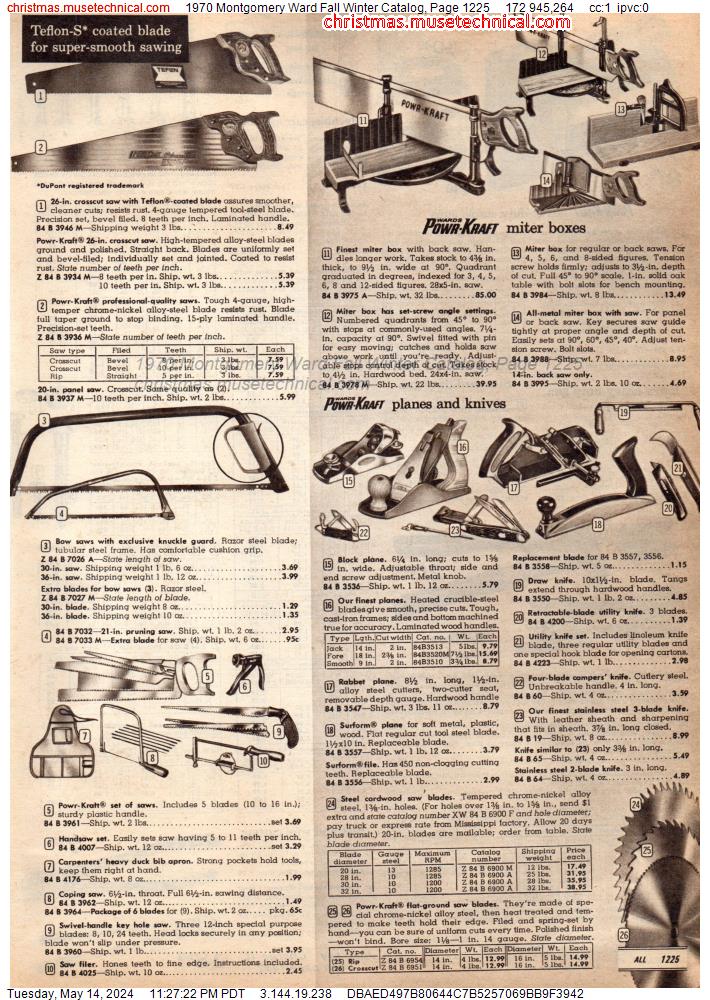 1970 Montgomery Ward Fall Winter Catalog, Page 1225