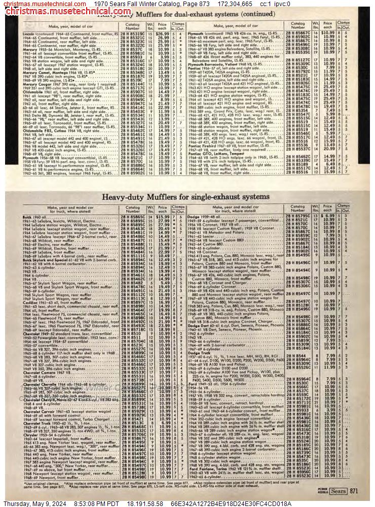 1970 Sears Fall Winter Catalog, Page 873