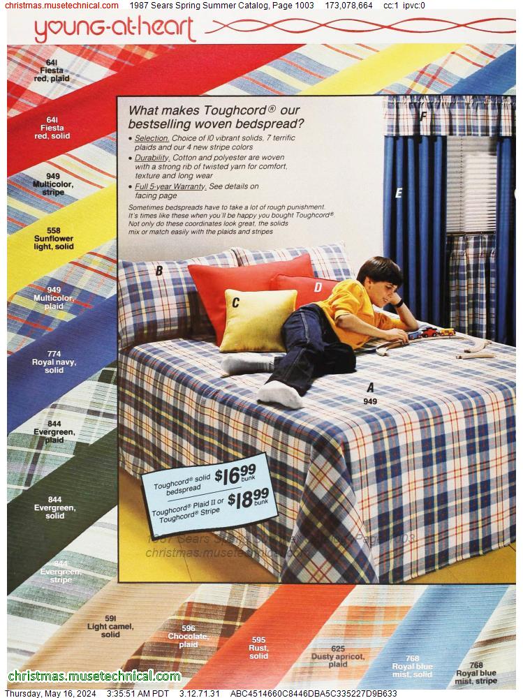 1987 Sears Spring Summer Catalog, Page 1003