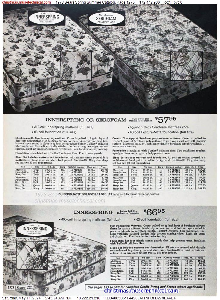 1973 Sears Spring Summer Catalog, Page 1275