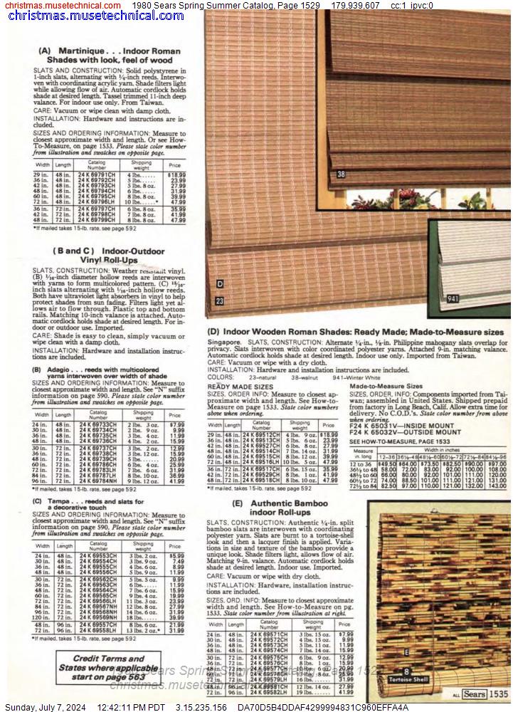 1980 Sears Spring Summer Catalog, Page 1529