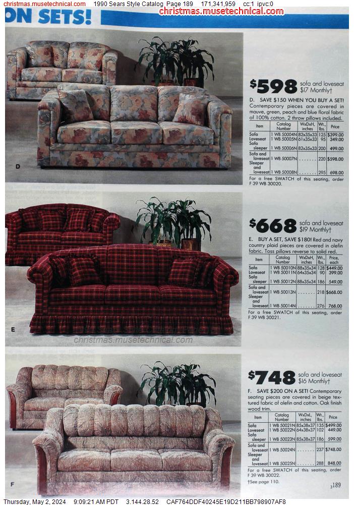 1990 Sears Style Catalog, Page 189
