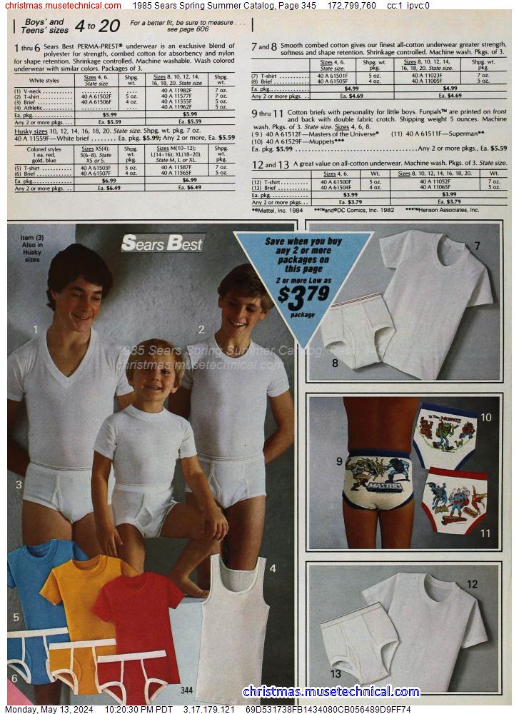 1985 Sears Spring Summer Catalog, Page 345