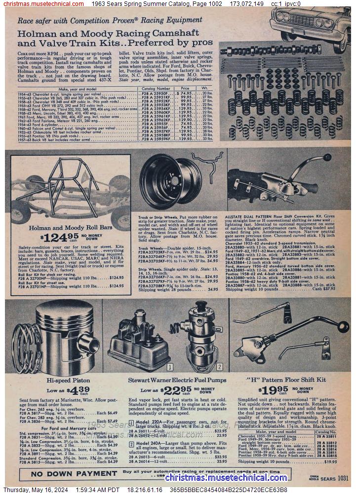 1963 Sears Spring Summer Catalog, Page 1002