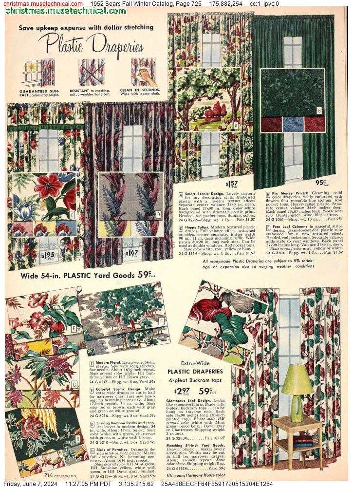 1952 Sears Fall Winter Catalog, Page 725