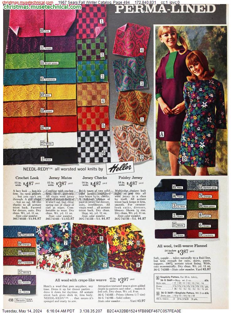 1967 Sears Fall Winter Catalog, Page 494