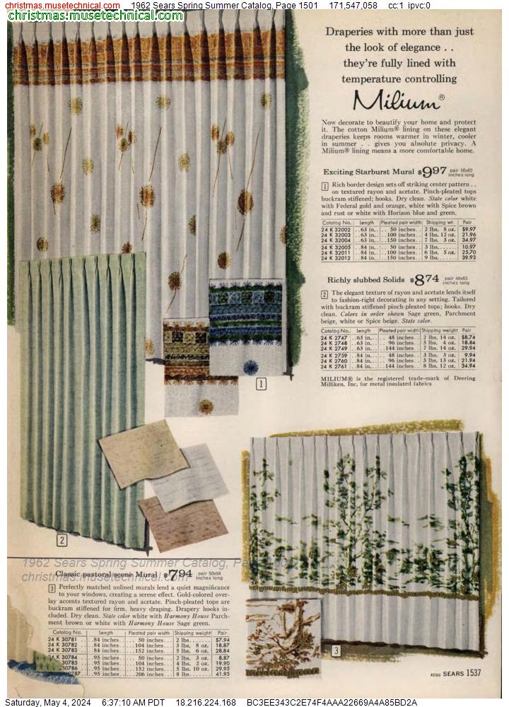 1962 Sears Spring Summer Catalog, Page 1501