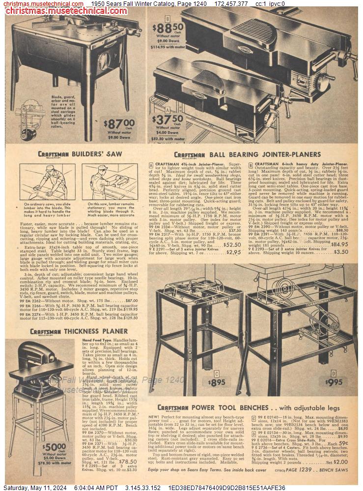 1950 Sears Fall Winter Catalog, Page 1240