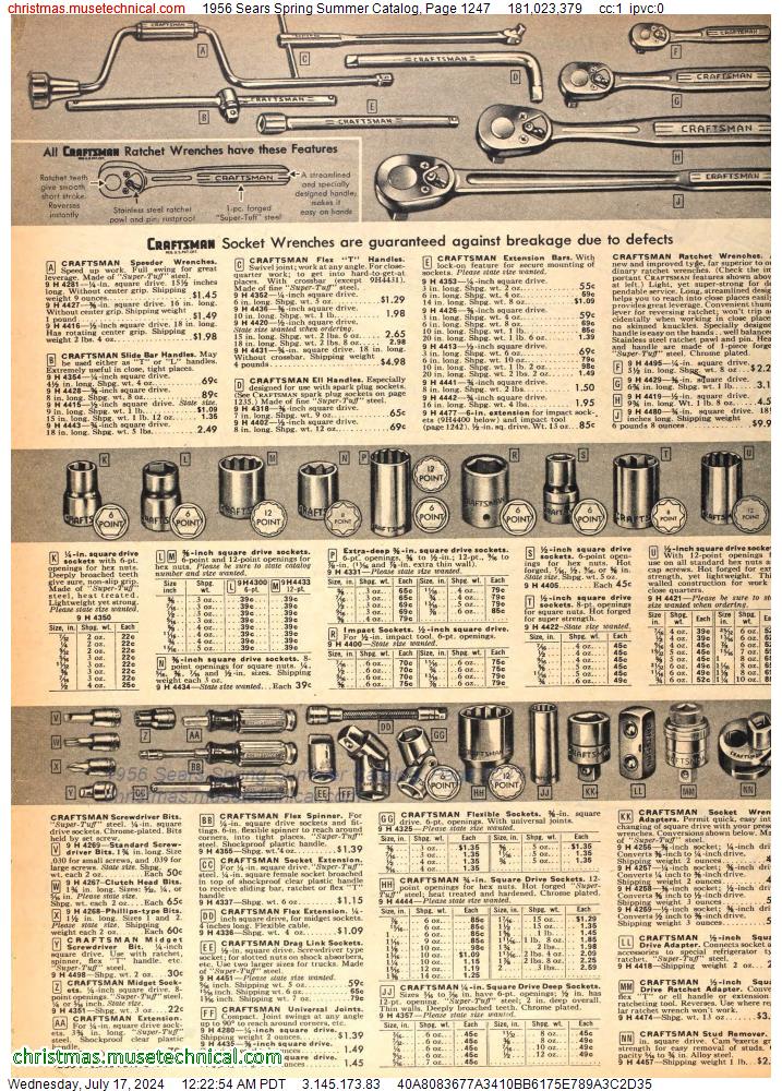 1956 Sears Spring Summer Catalog, Page 1247