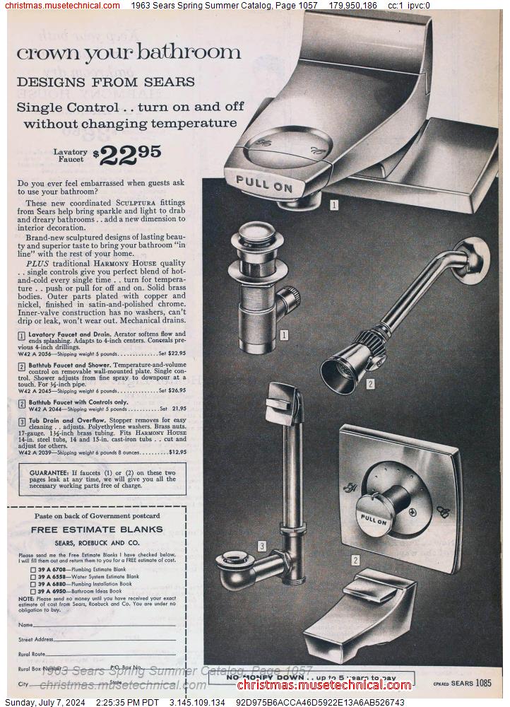 1963 Sears Spring Summer Catalog, Page 1057