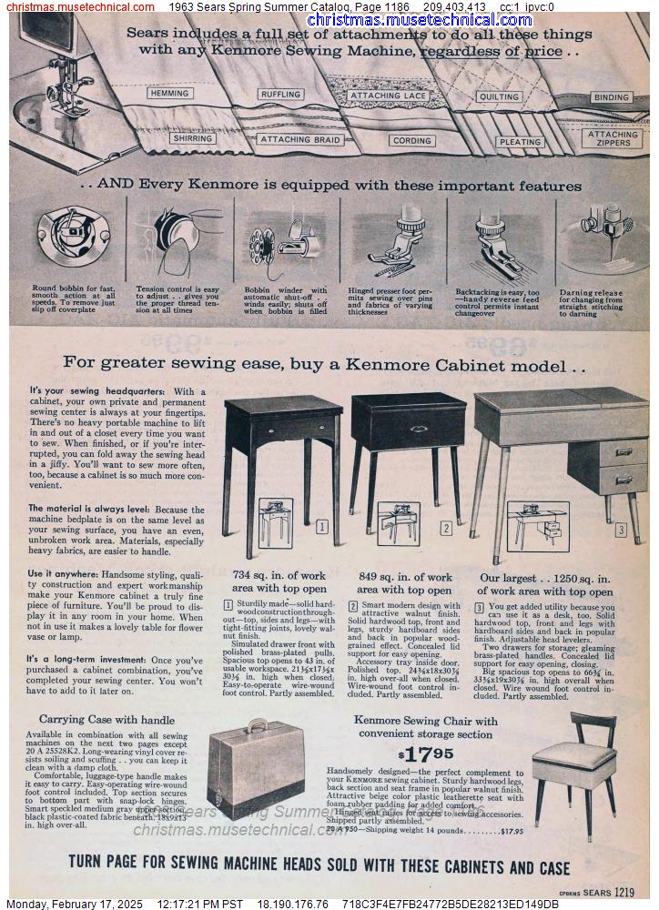 1963 Sears Spring Summer Catalog, Page 1186