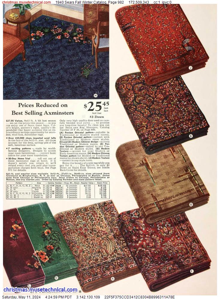 1940 Sears Fall Winter Catalog, Page 982