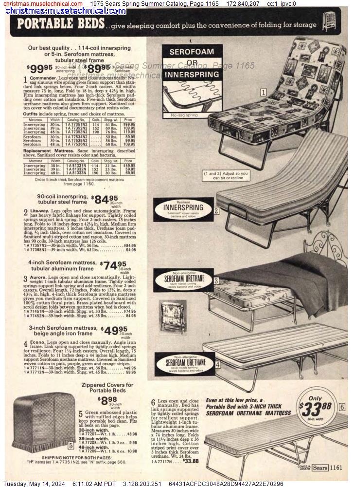 1975 Sears Spring Summer Catalog, Page 1165