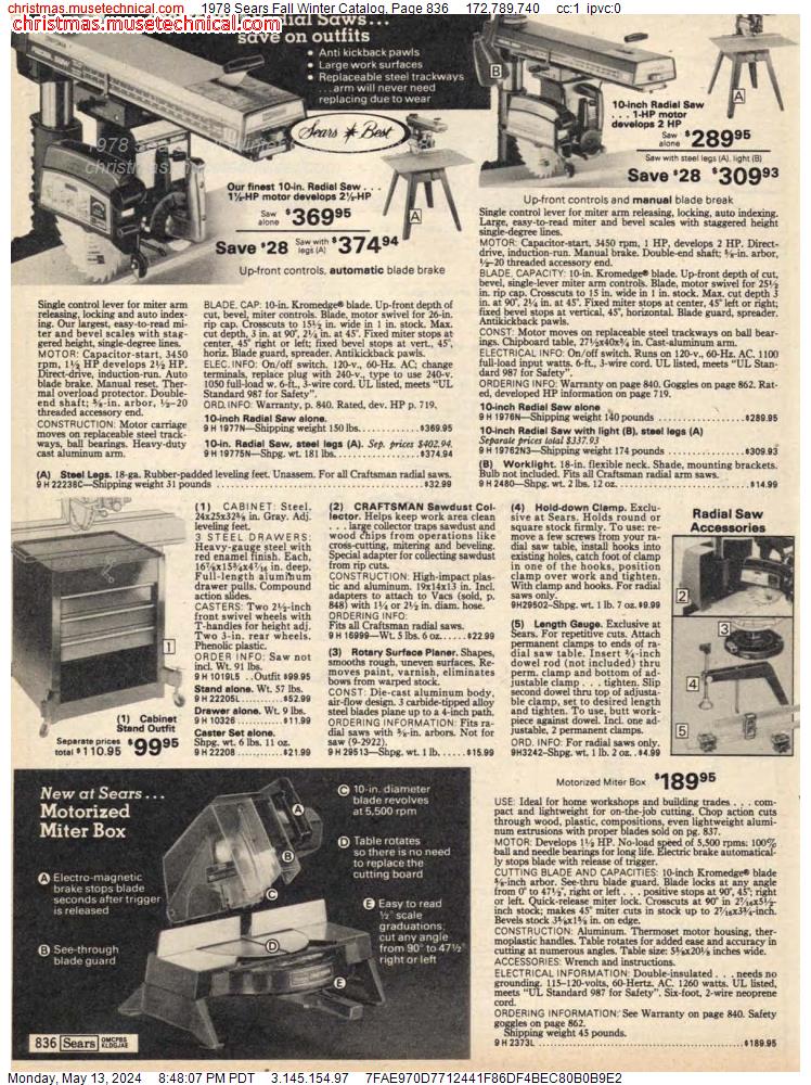 1978 Sears Fall Winter Catalog, Page 836