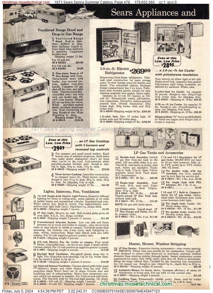 1971 Sears Spring Summer Catalog, Page 478