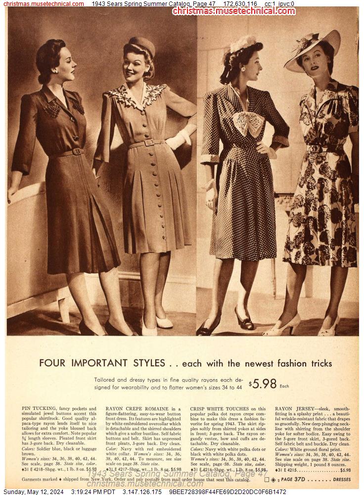 1943 Sears Spring Summer Catalog, Page 47