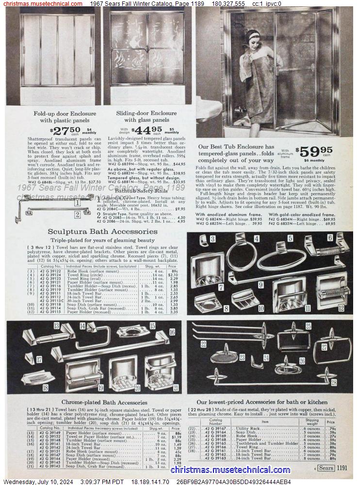 1967 Sears Fall Winter Catalog, Page 1189