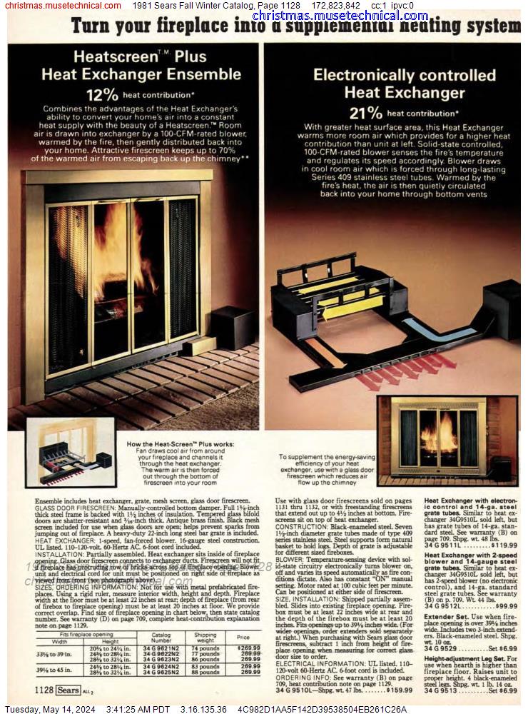 1981 Sears Fall Winter Catalog, Page 1128