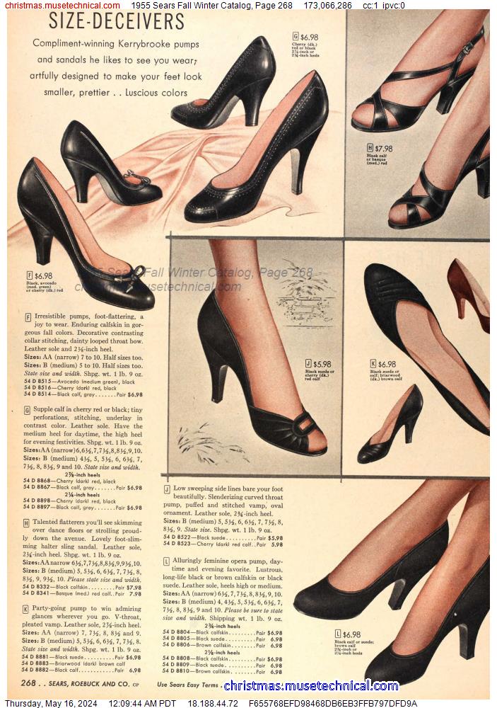 1955 Sears Fall Winter Catalog, Page 268
