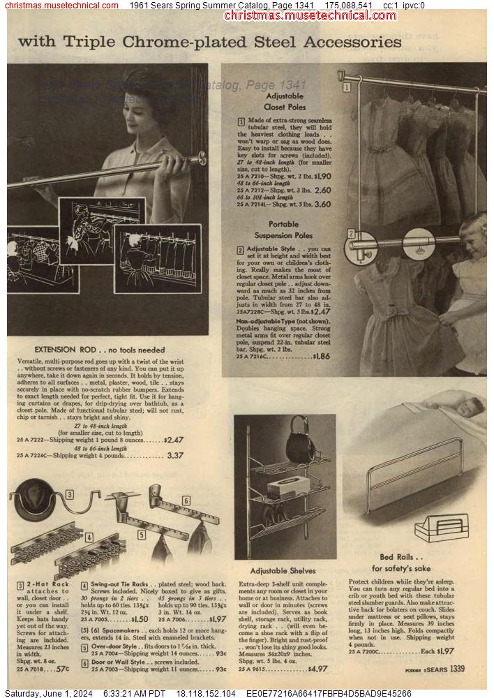 1961 Sears Spring Summer Catalog, Page 1341