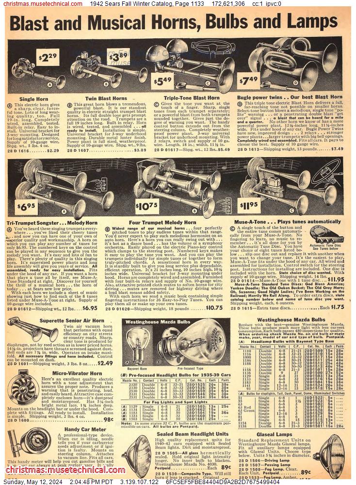 1942 Sears Fall Winter Catalog, Page 1133