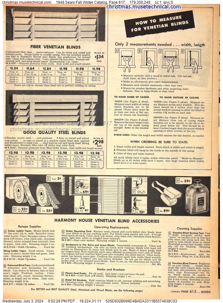 1949 Sears Fall Winter Catalog, Page 617