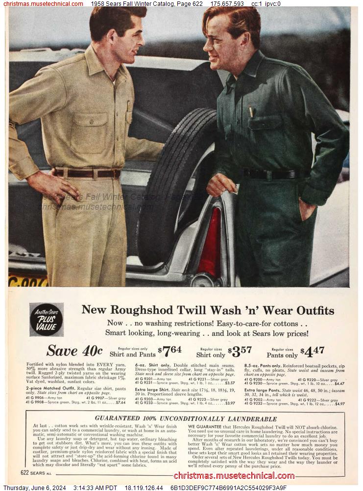 1958 Sears Fall Winter Catalog, Page 622