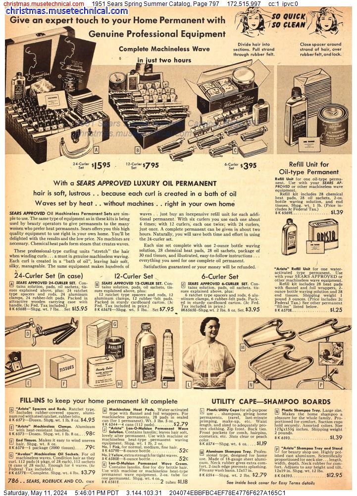 1951 Sears Spring Summer Catalog, Page 797