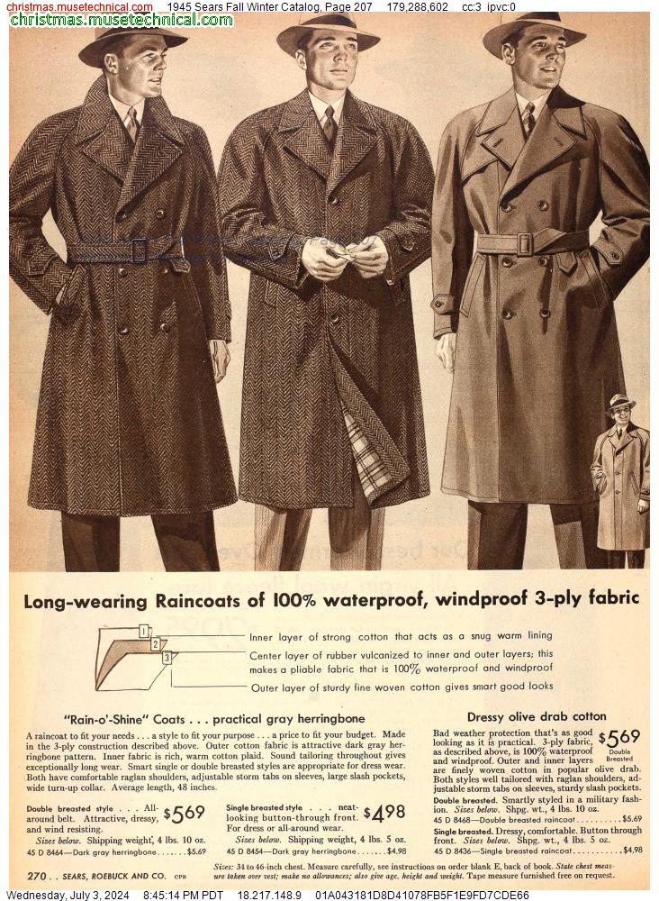 1945 Sears Fall Winter Catalog, Page 207